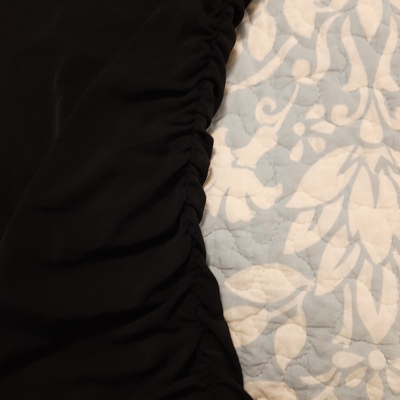 Maurices size 2 fancy tank top black lace, sheer wide straps, ruching on sides - Picture 5 of 10